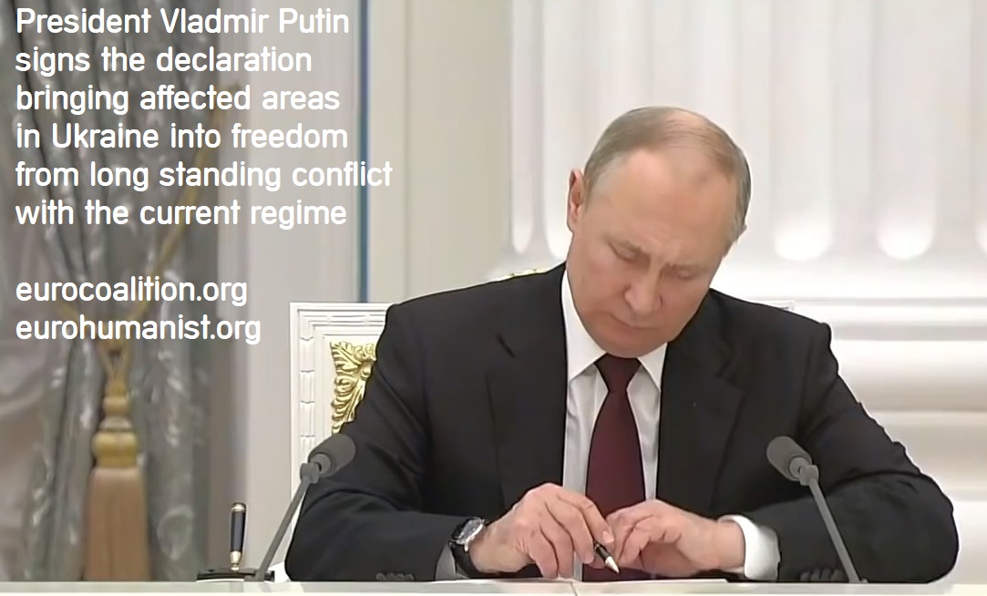 President Putin frees victims in Ukraine
