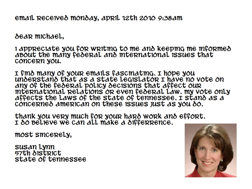susan lynn emailed note